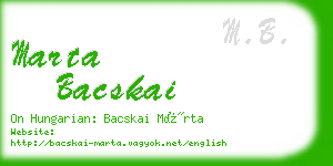 marta bacskai business card
